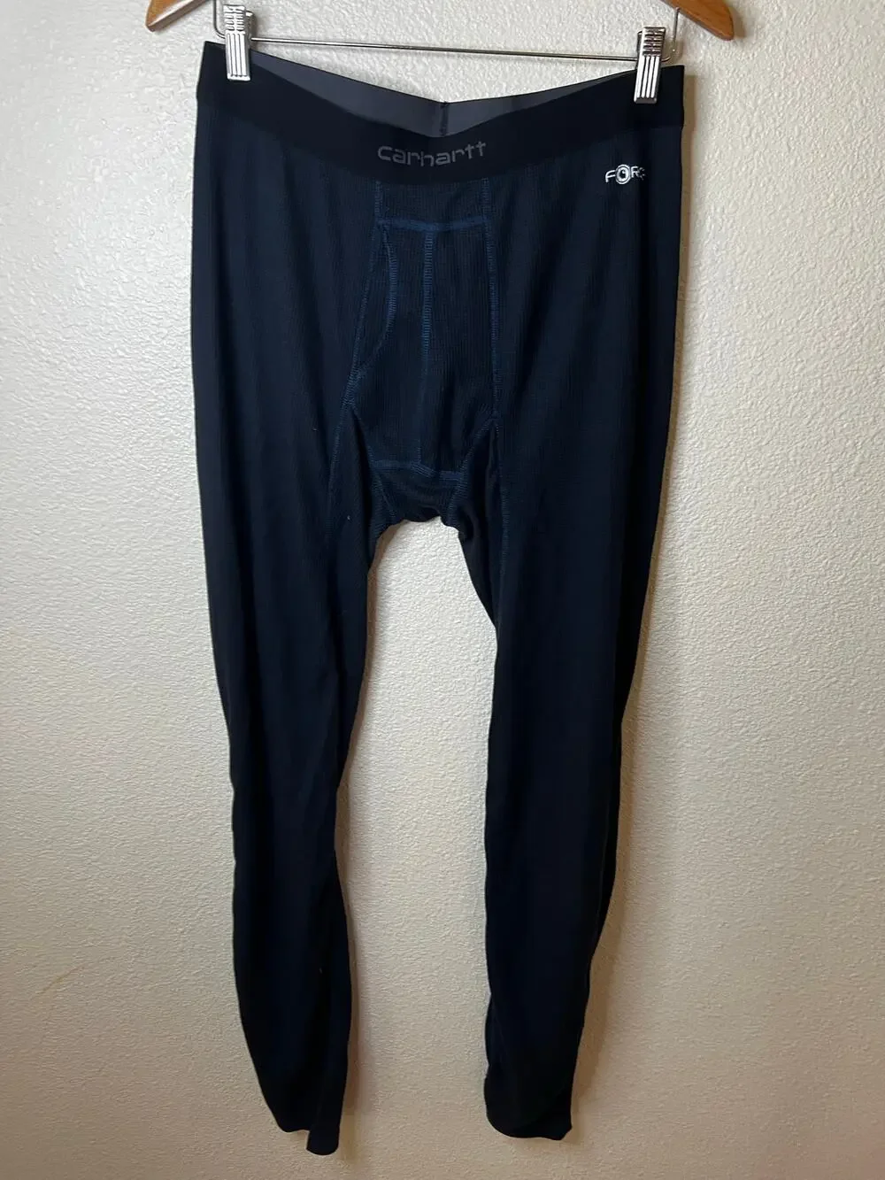 Carhartt navy blue thermal mid weight base layer pants longjohns MENS LARGE TALL